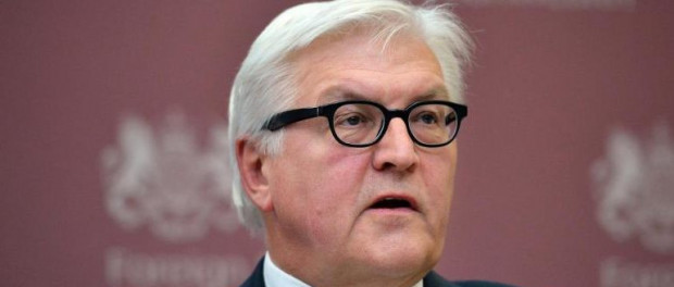 Germany's Foreign Minister Frank-Walter Steinmeier speaks during a news conference with Britain's Foreign Secretary William Hague in the Foreign and Commonwealth Office, in central London